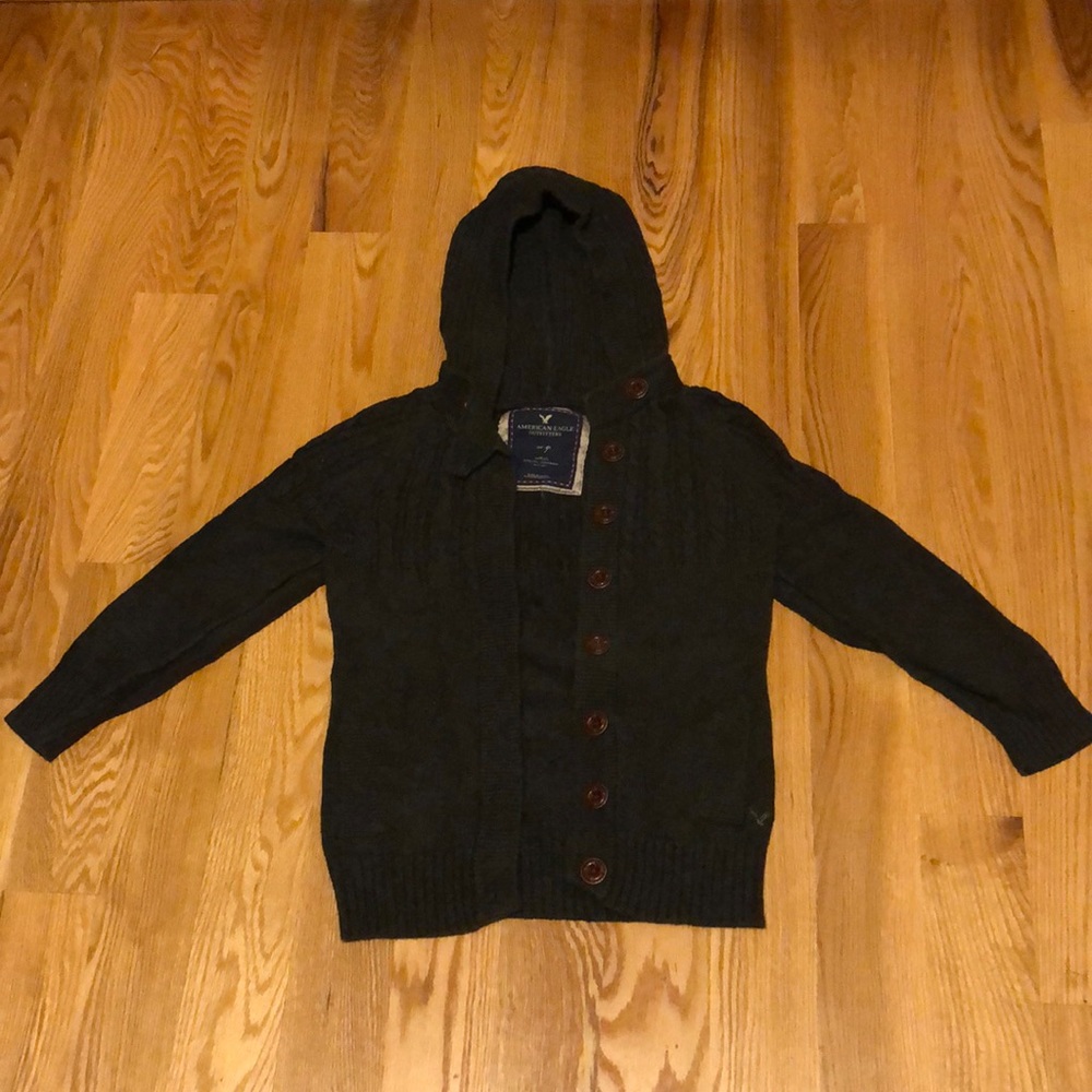American Eagle hooded button down sweater
